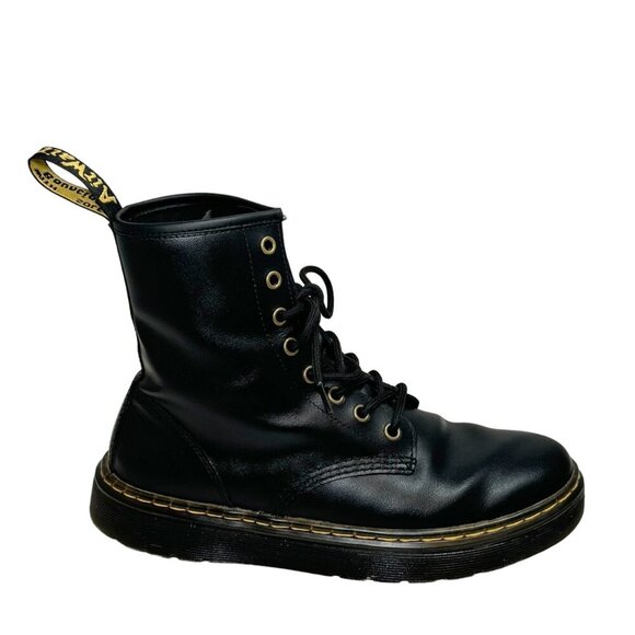 Dr Doc Martens Zavala Combat Boots Leather Black 8 Eye Lace Up 41 US 9-10 Women - Picture 3 of 11